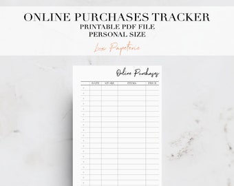 online purchases tracker a5 planner inserts printable etsy
