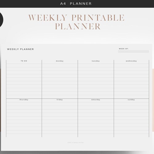 Printable Weekly Planner A4 - Etsy