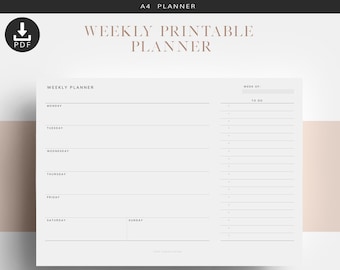 Weekly Desk Planner, Weekly Printable Planner, Office Weekly Planner, Productivity Planner, Printable Weekly Calendar, Desk Pad Notebook
