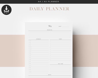 A5 A4 Daily Planner, Printable Planner Inserts, Productivity Daily Planner, Hourly Daily Schedule, Daily To Do List, Agenda Refill