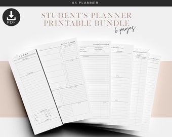 A4/A5 Printable Student's Planner Pack, Printable Planner Inserts Bundle, College Planner, School Planner, Student's Binder Inserts