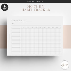 A5 Planner Tracker, Printable Planner Inserts, Monthly Tracker, Habits Tracker, A5 Planner Refill, Agenda Pages, Health Tracker