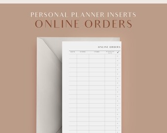 Online Orders Tracker, Printable Personal Planner Inserts, Online Shopping Tracker, Personal Planner Pages, Agenda Refills
