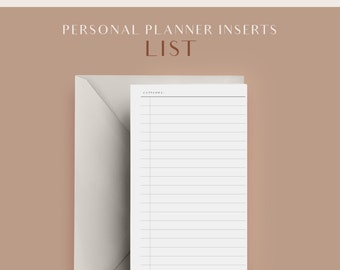 Checklist, Printable Personal Planner Inserts, Printable List, Productivity Printable, Personal Planner Pages, Agenda Refill