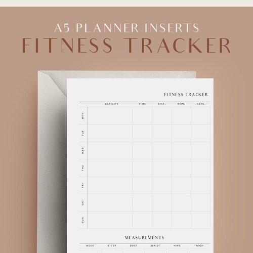 A5 Fitness Tracker Printable Planner Inserts Weekly Fitness Etsy