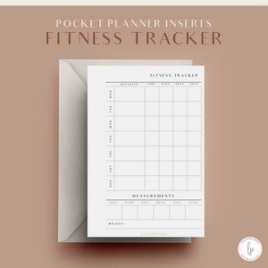 Fitness Tracker, Pocket Printable Planner Inserts, Workout Tracker, Weekly Fitness Tracker, Wellness Planner Inserts, Agenda Refill