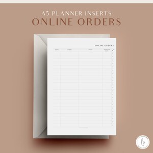 A5 Online Orders, A5 Printable Planner Inserts, Online Shopping Tracker, Financial Planner Inserts, A5 Planner Refills, Agenda Refills