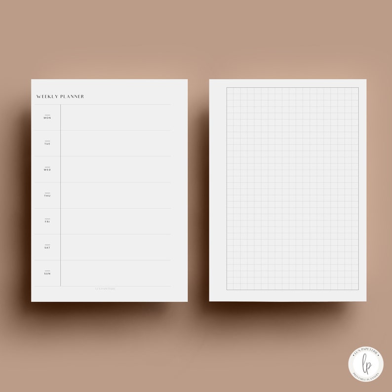 A5 Weekly Planner, Printable Planner Inserts, Week On One Page, A5 Planner Refill, GM Agenda Refill, Hobonichi Weeks Style, Planner Pages image 3