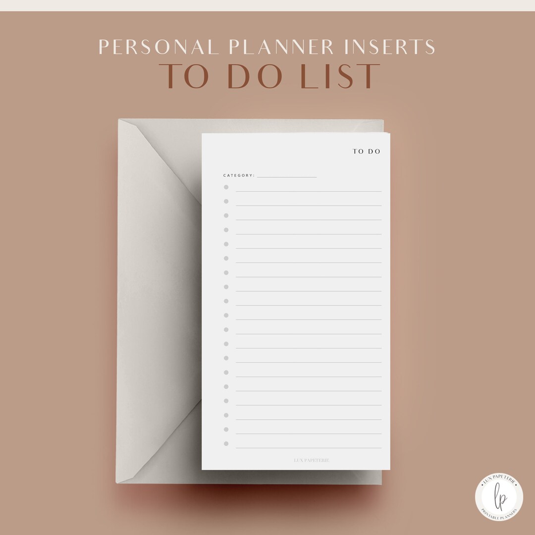 To Do List, Personal Printable Planner Inserts, to Do Checklist ...