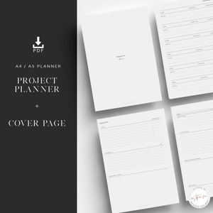 A5 Project Planner, Printable Planner Inserts, Project Tracker, Productivity Planner Inserts, A5 Planner Refill, Agenda Refill