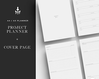 A5 Project Planner, Printable Planner Inserts, Project Tracker, Productivity Planner Inserts, A5 Planner Refill, Agenda Refill