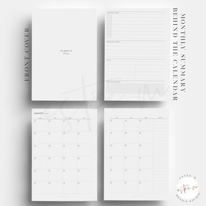 A5 Monthly Planner, Printable Planner Inserts, Month on Two Pages ...