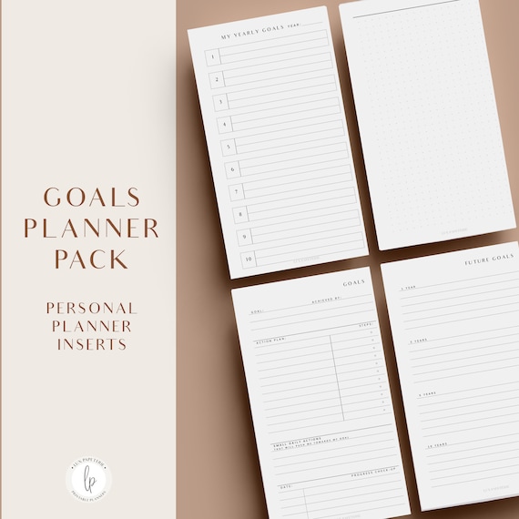Goal Planner Pack, Printable Personal Planner Inserts, Planner Inserts Bundle, Productivity Planner Inserts, Goal Setting Planner, Agenda