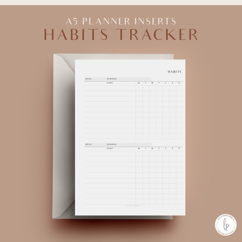 A5 Habit Tracker Printable Planner Inserts Planner Tracker Etsy
