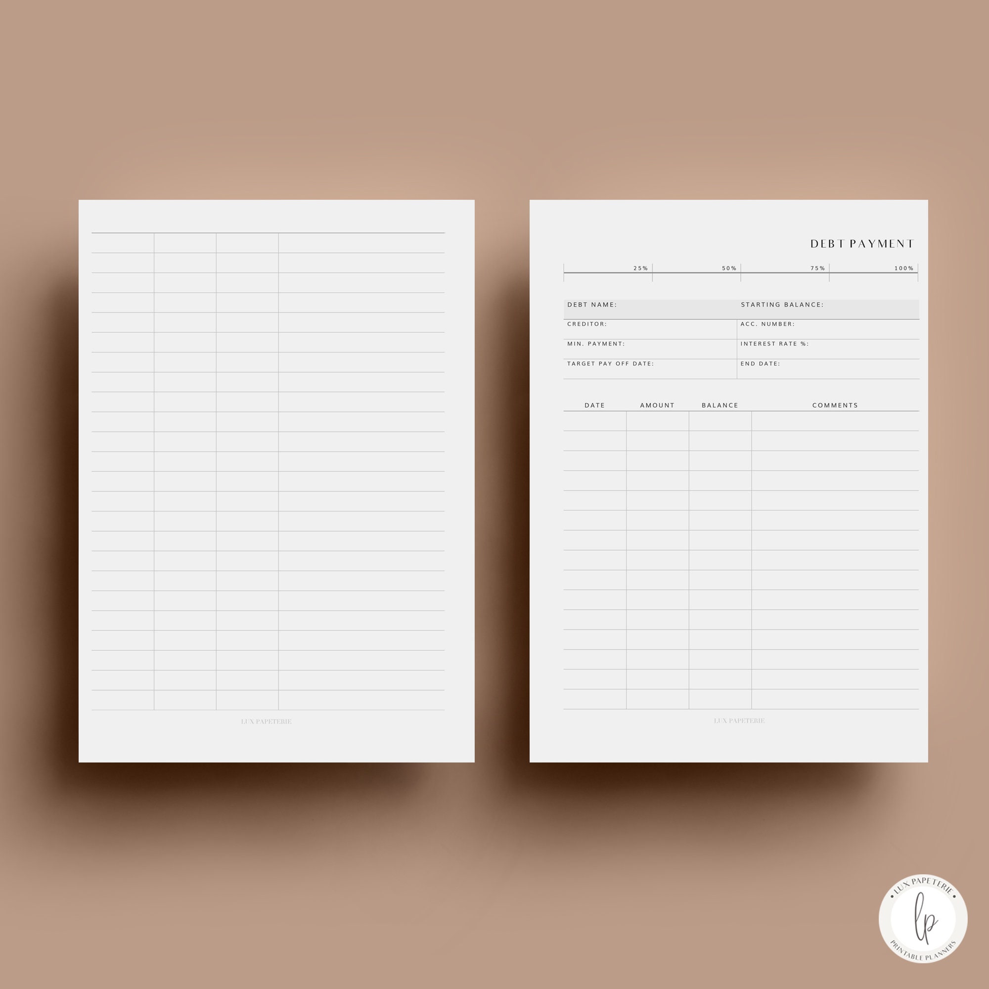 Debt Payment Tracker Printable A5 Planner Inserts Financial Etsy