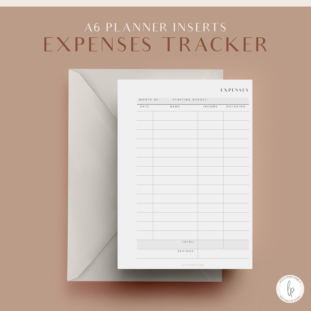 Expenses Tracker, Printable A6 Planner Inserts, Expenses Tracker ...