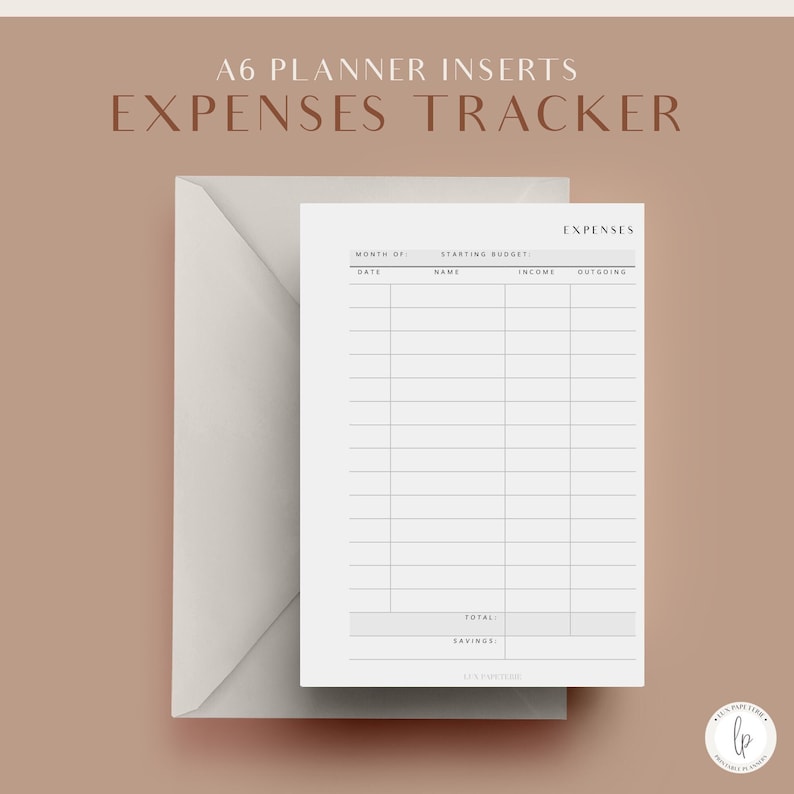 Expenses Tracker, Printable A6 Planner Inserts, Expenses Tracker ...