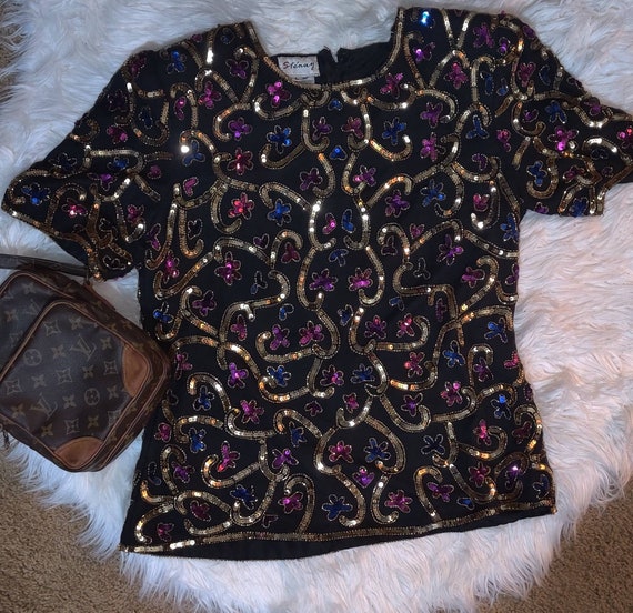 Multicolor Sequin Blouse! Ste'nay Size Large
