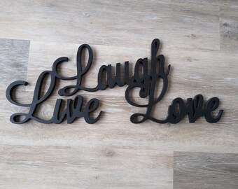 Live Laugh Love Wooden Sign Etsy