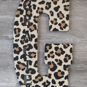 Personalized Leopard  Print Letter, Leopard Wall Art, Leopard Letter with Name cut out