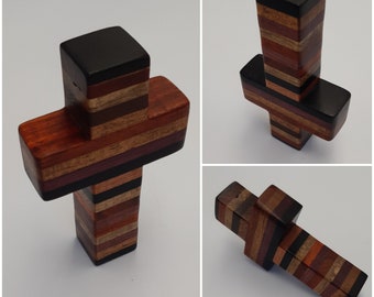 Cross Figurine , Desc Wooden Cross , Lego Cross , Exotic Wood Cross , Home Decor