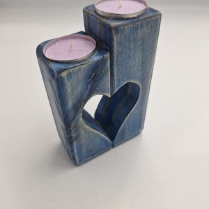 Candle Holder, Home Decor, Art and Deco, Woodstain Colored Candle Holder, Centertop Figurine , Romantic Candle Holder
