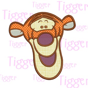 7 Size Tigger Applique Embroidery Designs, Machine Embroidery Designs - 8 File Fomats