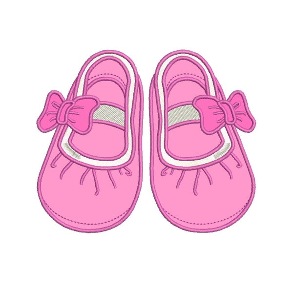 5 Size Baby Shoes Applique Embroidery Design, Embroidery designs Machine Embroidery Designs - 8 File Fomats filled stitch