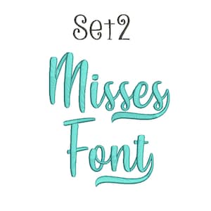 3 Size Misses set2  Embroidery Designs, Embroidery fonts ,BX fonts Machine Embroidery Designs - 9 File Fomats Pes font