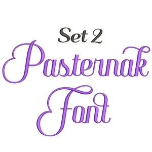 6 Size Pasternak Embroidery Fonts, BX fonts Machine Embroidery Designs Embroidery Font - 9 File Fomats PES font