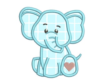 5 Size Elephant Applique Designs Embroidery Designs,Kid embroidery  Machine Embroidery Designs - 8 File Fomats PES