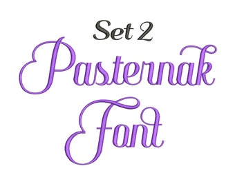 6 Size Pasternak Embroidery Fonts, BX fonts Machine Embroidery Designs Embroidery Font - 9 File Fomats PES font