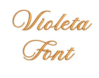 3 Size Violeta Font  Embroidery Designs, BX fonts Machine Embroidery Designs - 9 File Fomats Pes font