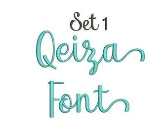 3 Size Qeiza Embroidery Fonts, BX fonts Machine Embroidery Designs Embroidery Font - 9 File Fomats PES font