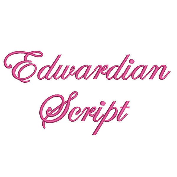 3 Size Edwardian Script Font Embroidery Designs, BX fonts Machine Embroidery Designs - 9 File Fomats