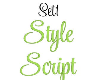 5 Size Style Script Font Embroidery Designs, BX fonts Machine Embroidery Designs - 9 File Fomats Pes font