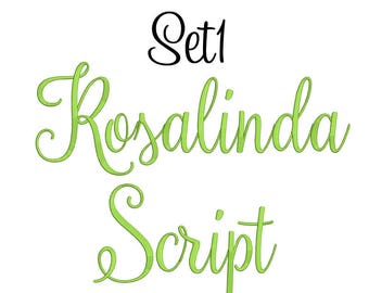 5 Size Rosalinda Script Font Embroidery Designs, BX fonts Machine Embroidery Designs - 9 File Fomats Pes font