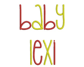 5 Size Baby lexi  Embroidery Font Embroidery Designs, BX fonts Machine Embroidery Designs Pes font - 9 File Fomats