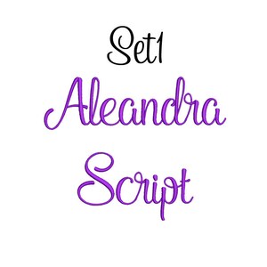 Alexandra Script 5 Size Aleandra Script Font Embroidery Designs, BX Fonts Machine ...