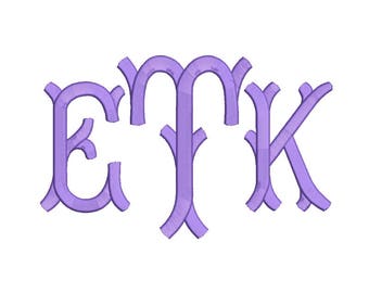 5 Size Tagliato monogram 3 letters monogram Font BX fonts Embroidery Fonts, Machine Embroidery Designs