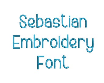 5 Size Sebastian Embroidery Font Embroidery Designs, BX fonts Machine Embroidery Designs - 9 File Fomats