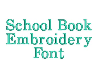 5 Size School Book Font Embroidery Designs, BX fonts Machine Embroidery Designs - 9 File Fomats