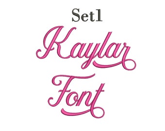 3 Size Kaylar Set1 Embroidery Fonts, Embroidery designs ,BX fonts Machine Embroidery Designs - 9 File Fomats Pes font