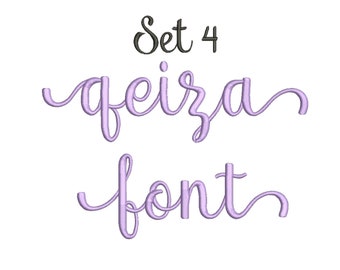 3 Size Qeiza Embroidery Fonts, BX fonts Machine Embroidery Designs Embroidery Font - 9 File Fomats PES font