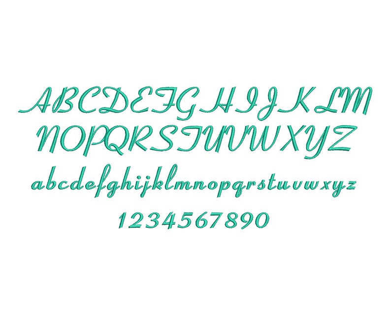 4 Size Royal Script Font Embroidery Designs, BX Fonts Machine ...