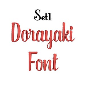 5 Size Dorayaki Embroidery Font Embroidery Designs set 1, PES fonts Machine Embroidery Designs - 8 File Fomats