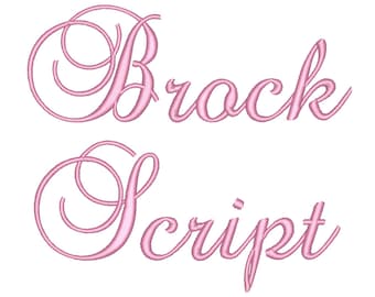 3 Size Brock Script Embroidery Font, BX fonts Machine Embroidery Designs Embroidery Fonts - 9 File Fomats