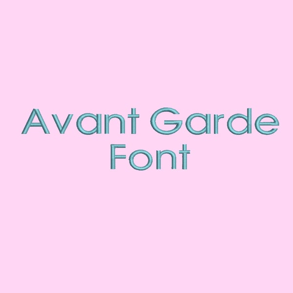 4 Size Avant Garde Font Embroidery Designs, BX fonts Machine Embroidery Designs - 9 File Fomats