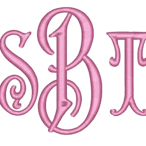 5 Size Carson Monogram 3 Letters Embroidery Font BX fonts Embroidery Fonts, Machine Embroidery Designs