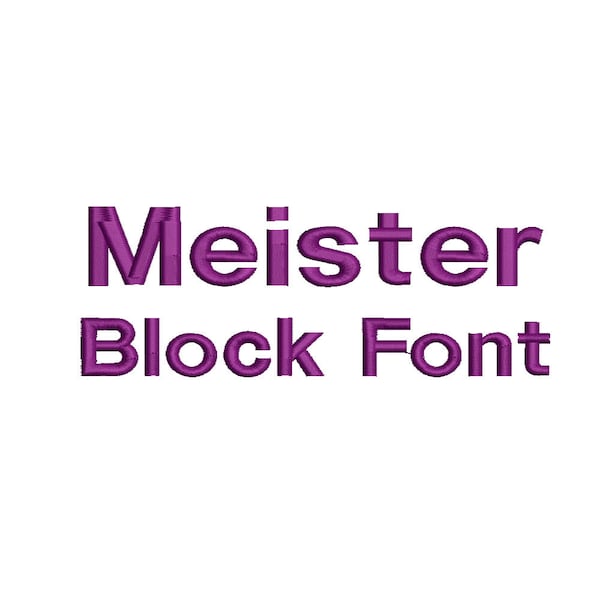 3 Size Meister block Font Embroidery Designs, BX fonts Machine Embroidery Designs - 9 File Fomats